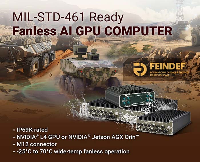 Read more about the article Neousys Showcases MIL-STD-461-ready Extreme-Rugged Computers with Cenvalsa at FEINDEF 2025